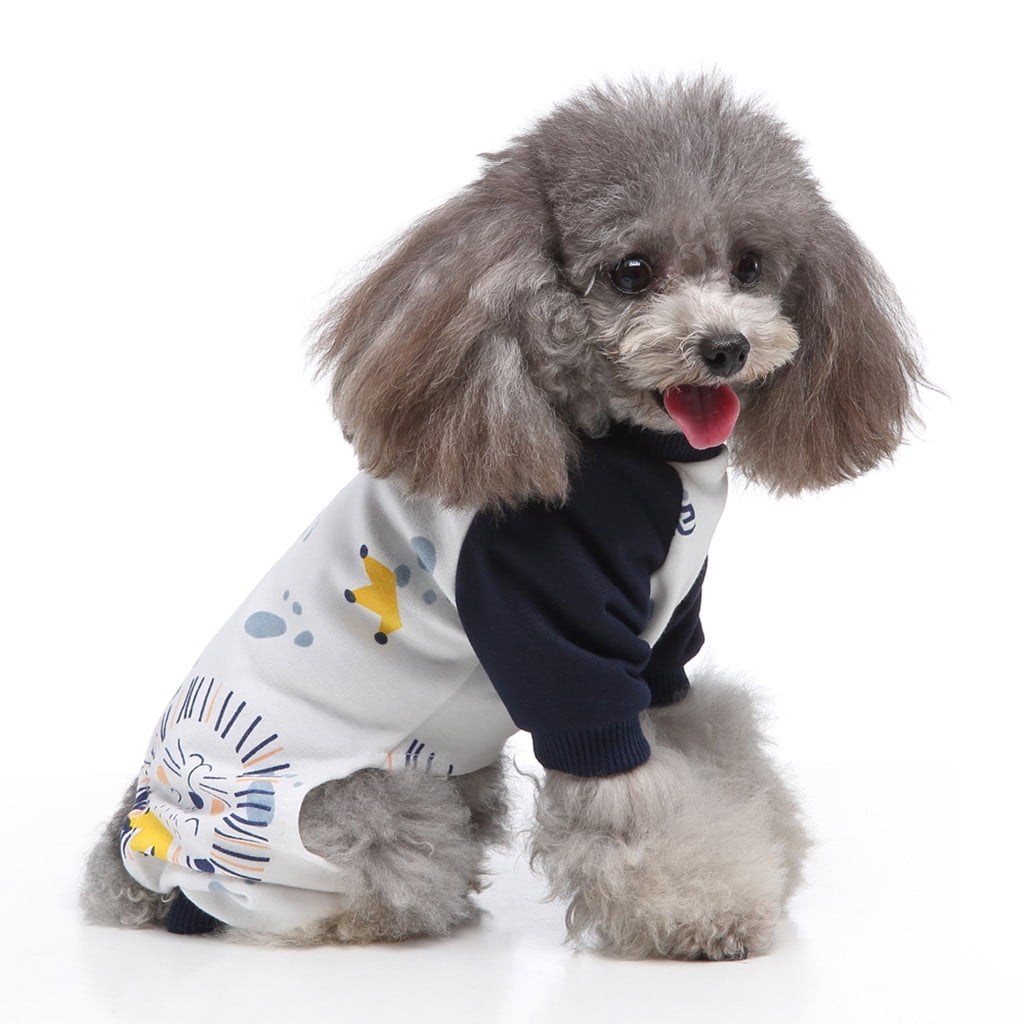 Lowest Price Cat reflective vest Pet pajamas cotton printed four legged pajamas knitted pet clothes Pet casual wear Polyester Akmoler
