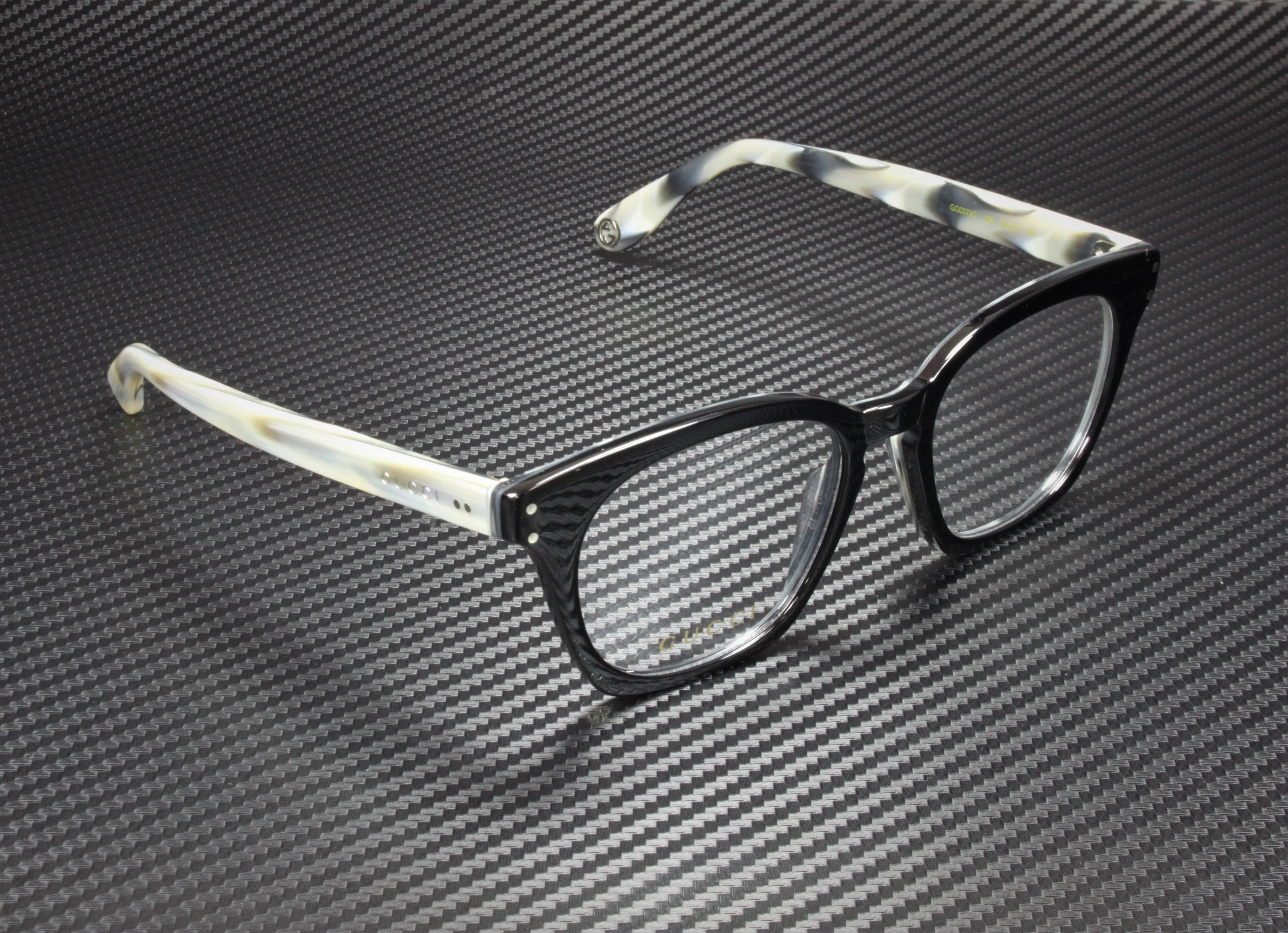 SALE! NEW GUCCI LOGO GG0572O 009 Black Grey Demo Square Unisex Eyeglasses Gucci GG1572O 001 Black Rectangular Glasses - eye-oo.com main image 3