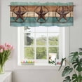 thumbnail image 3 of Valances for Windows Western Star Farm Wood Board Rod Pocket Short Curtain for Bathroom Living Room Bedroom Country Retro Wooden 1 Panel 42x12in, 3 of 9