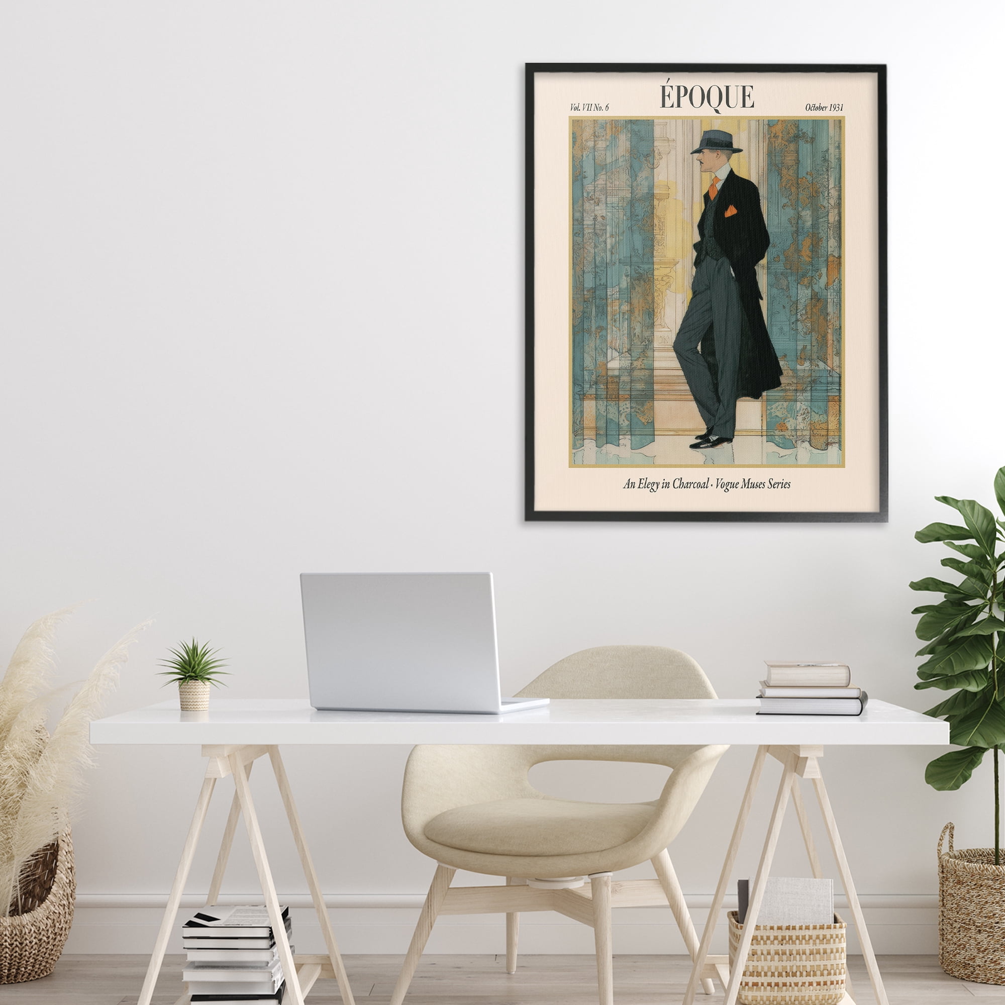 Stupell Industries The Gentleman Magazine Black Framed Giclee Art, design by A Barefoot Stylist