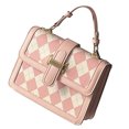 thumbnail image 4 of Bolso rosa de uso diario para fiestas y viajes, correa ajustable, bolso geométrico con diamantes elegante de tamaño único, 4 of 8