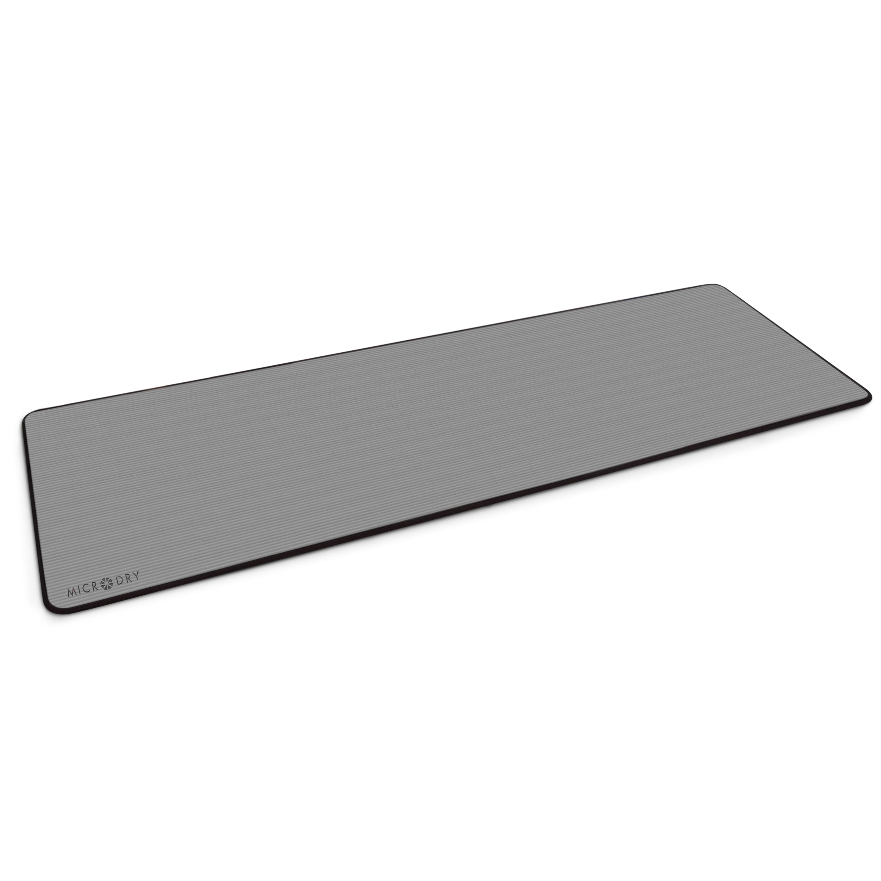 Microdry - Multi-Purpose Fitness Mat 8mm - Padded, Skid & Tear Resistant 24" x 72" Gray