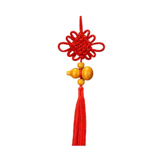 SGACAI Adorno chino de la suerte para coche, decoración de cinco emperadores, dinero antiguo con nudo, decoración infinita, rojo chino
