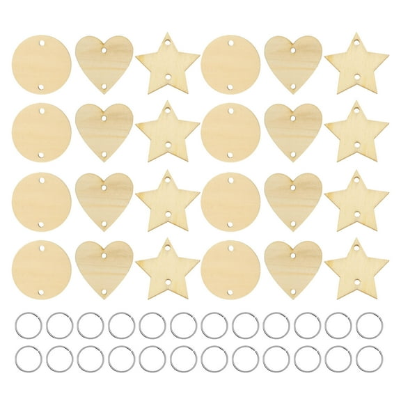 RENACLIPY 240Pcs Mini Wood Craft Set for Home Decoration with Wood Crafts and Heart Shape