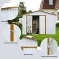 thumbnail image 4 of JXXRZ 10x12ft Heavy-Duty Metal Shed, Galvanized Steel Outdoor Storage with Secure Lockable Doors, White&Golden, 4 of 7
