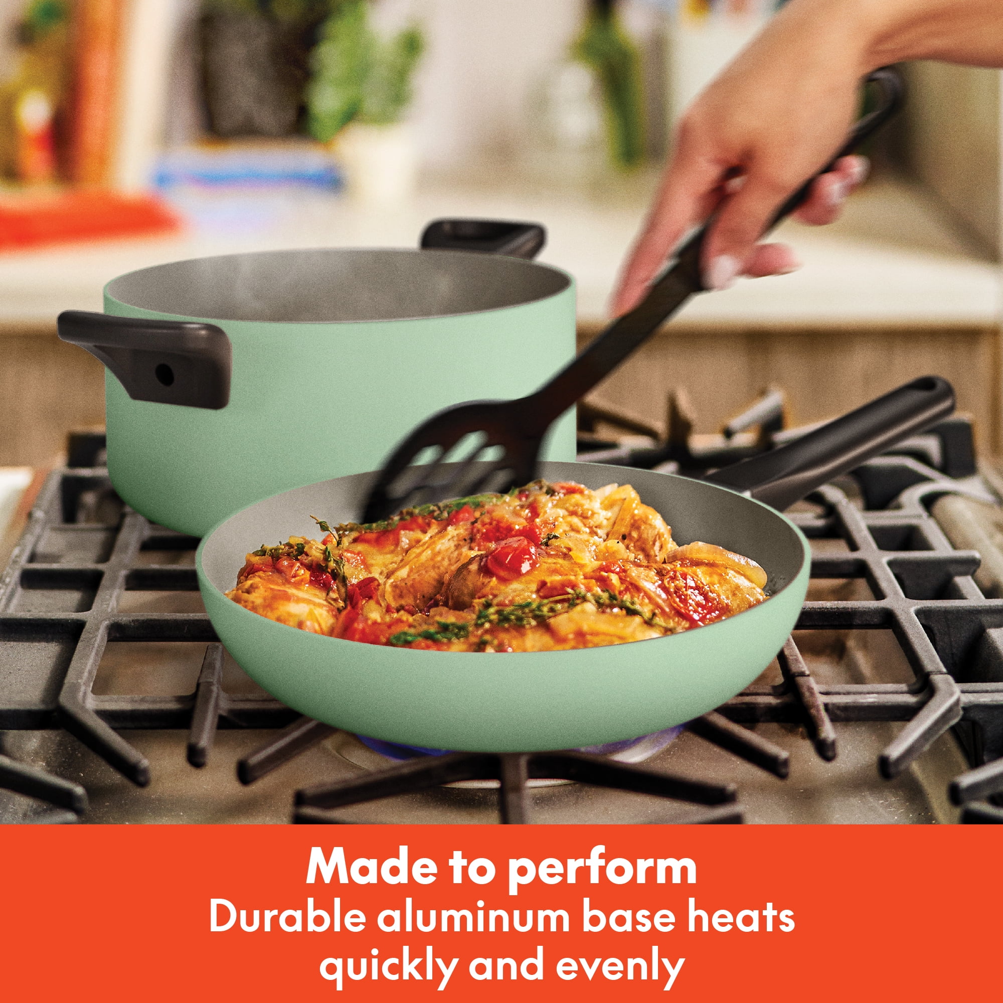 Bella 12 Piece Ceramic Nonstick Cookware Set, Seaglass