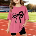 thumbnail image 2 of Girls T Shirts Kids Cartoon Number 67 Print Short Sleeve T Shirt Lightweight Summer Top Girls Tops Hot Pink 9-10 Years, 2 of 5