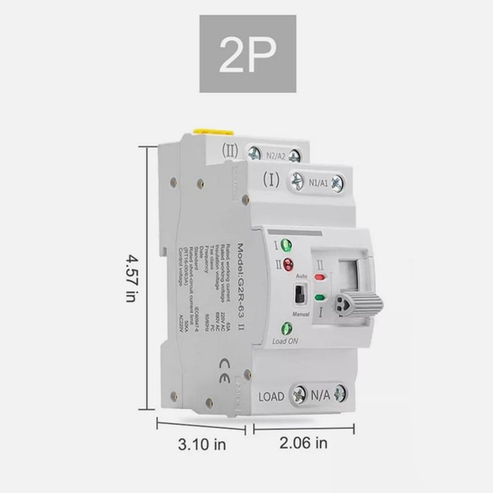 For Ats Dual Power Automatic Electrical Transfer Switch 2P 63A 220V For Generator