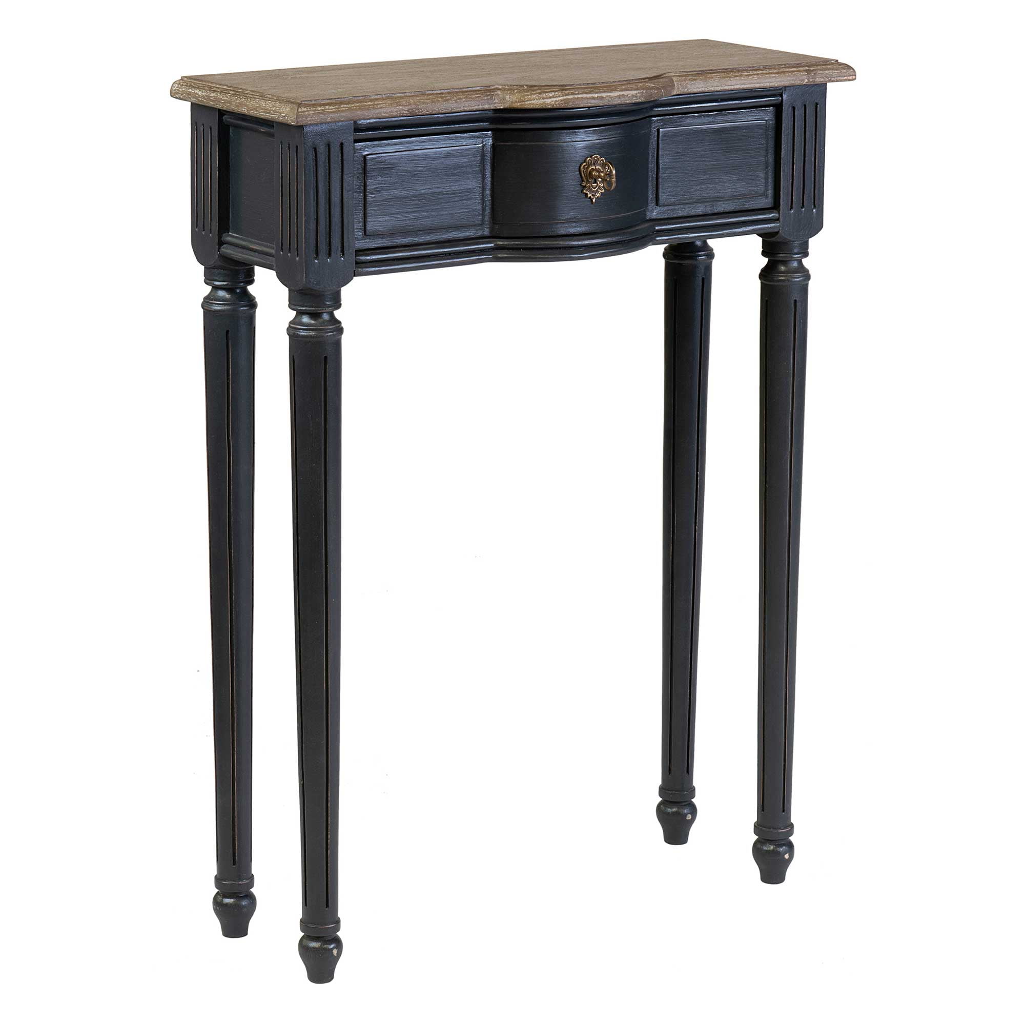 Josephine Black Solid Wood 1-Drawer Entryway Console Table by East at ...