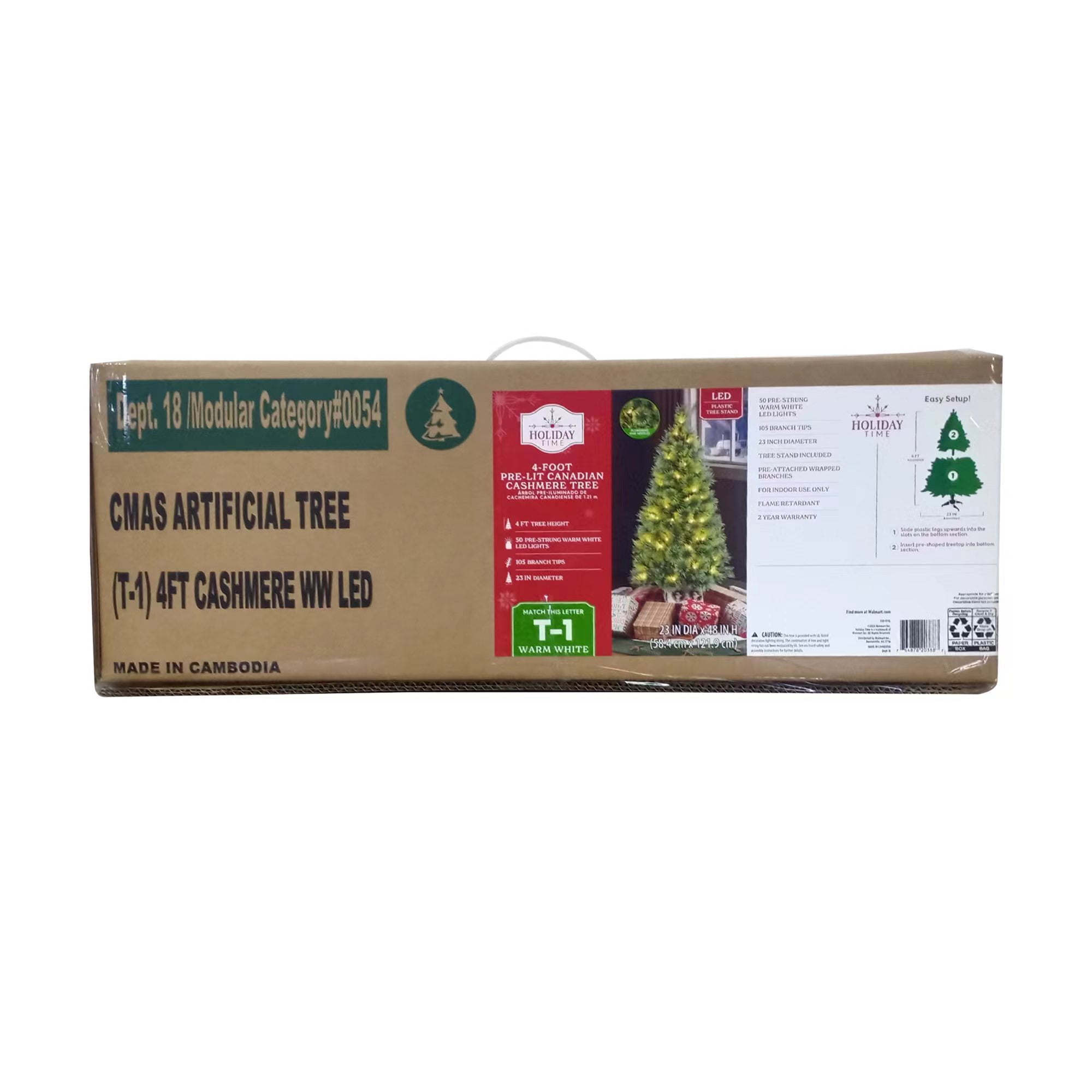 4' Prelit Canadian Cashmere Artificial Christmas Tree with LED