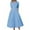 Blue, variant on Sngxgn Women's Deep V Neck Short Sleeve Long Dresses Pleated High Waist Slit Maxi Dress(Blue,S)
