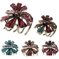 thumbnail image 3 of Vintage Rhinestone Crystal Flower Hair Claws Hair Rhinestone Hair Clips Hairpin Champagne, 3 of 9