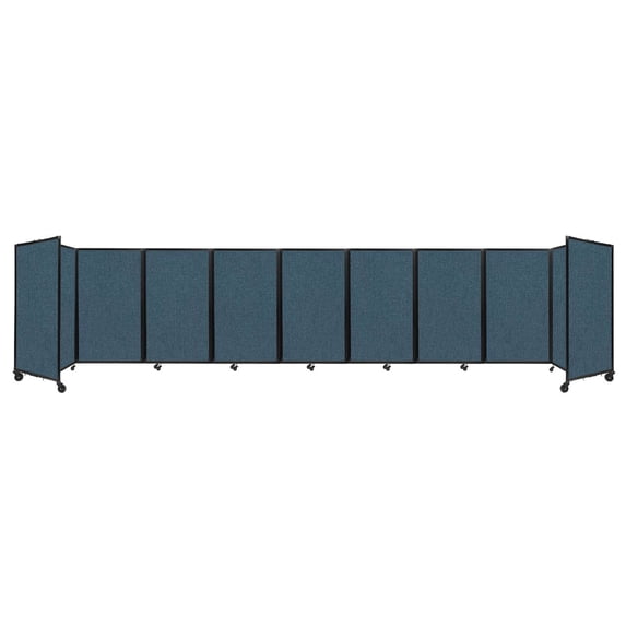 "Versare Room Divider 360 Portable Wall Partition | 9 Panels Wide | 25' x 5' Caribbean Fabric Panels"