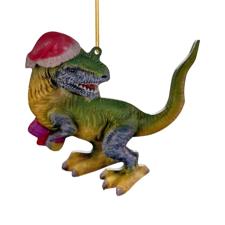 Christmas Tree Ornaments Decorations Woodens Dinosaur Statue Crafts Car  Accessories Xmas Hanging Decoration Decorated Beautiful for Christmas Tree