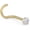 1.5mm (0.015Ct wt) Yellow Gold 18g, variant on Real Diamond Nose Stud With Twist Back 14K Gold Nose Stud in 20 Gauge/Diamond Nose Ring For Women/Diamond Color-I-J, Diamond Clarity- I2-I3
