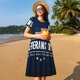 thumbnail image 4 of Easygdp Happy Veterans Day para Vestido Transpirable de Mujer, Vestido Suelto de Manga Corta con Pliegues y Bolsillos para el Verano, 4 of 6