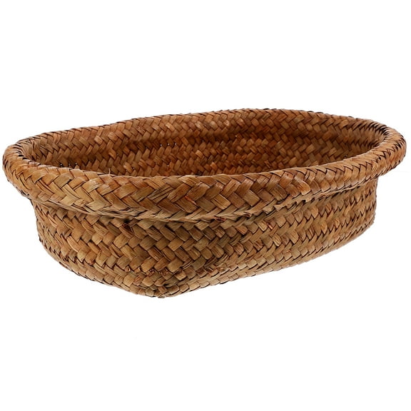 DINHEAROM Oval Woven Baskets For Organizing Home Decor 1Set 12.6X8.7X3.1In
