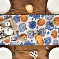 thumbnail image 7 of Sm:)e Pumpkins Maple Leaf Blue and White Porcelain Fall Table Runner, Seasonal Kitchen Dining Table Decoration for Home Party Decor 13x72 Inch, 7 of 7