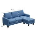 thumbnail image 6 of Lumihaven 70.8" L-Shaped Sectional Sofa with Ottoman Ergonomic Support Sofa Couch for Small Spaces Living Room, Apartment,Blue, 6 of 7