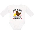 thumbnail image 3 of Inktastic Just a Girl Who Loves Chickens Girls Long Sleeve Baby Bodysuit, 3 of 5