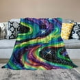 thumbnail image 2 of Nawypu Printed Antipill Winter Blanket Fabric Milkyway Sky Galaxy Outer Space Stars Night Aurora Borealis Stargazers Nature Northern Lights Landscapes Purple Green Blue Navy Swirls Sold, 2 of 6