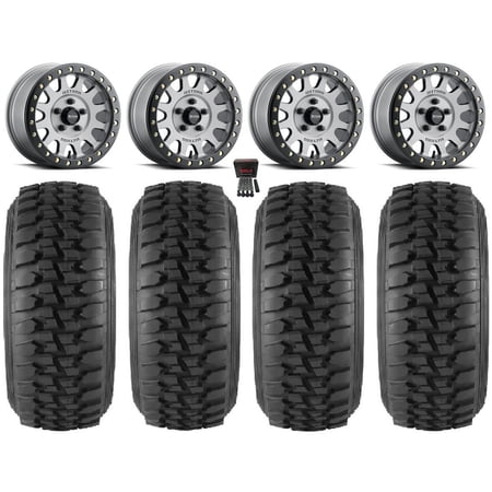 Method 401 Beadlock 15 Wheels Titanium 32 DS Soft Tires Polaris RZR Turbo R & Pro R Ranger 1500 Xpedition