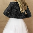 thumbnail image 6 of JUUYY Women's Sequin Sparkle Lightweight Cardigan Casual Party Clubwear Long Sleeve Cover Up Glitter Sequin Cardigan Clothes Black XL, 6 of 6