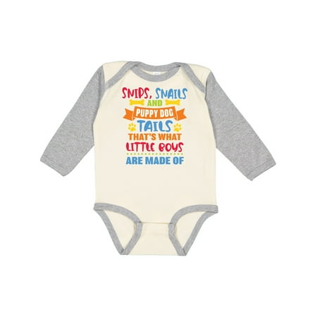 

Inktastic Snips Snails and Puppy Dog Tails That s What Little Boys Gift Baby Boy Long Sleeve Bodysuit