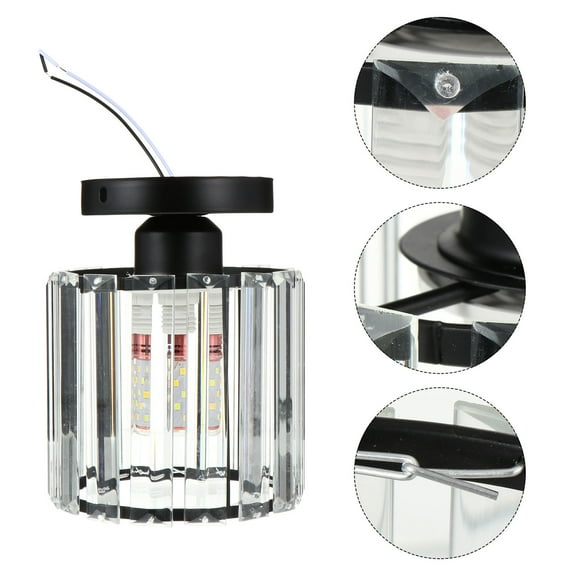 WHAMVOX LED Ceiling Lamp Bathroom Decor Ceiling Light 17X12CM Black