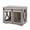 Gray Wash, variant on Farmhouse Dog Crate End Table Furniture – Sliding Barn Door, Flip-top Plate & Detachable Divider for Small/Medium/Large Dogs (Gray)