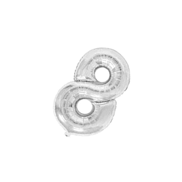 Monstrate 16 pulgadas Tamaño grande Oro Plata Rosa Oro Número Globo Cumpleaños Decoraciones para fiestas de bodas Globos de aluminio Niño Niño Juguete Kits de decoración para fiestas plata ocho Monstrate HA002665-18