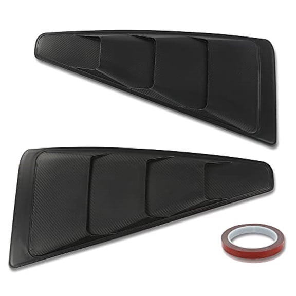PIT66 Side Window Louvers Board Fit for 2005-2014 Ford Mustang(NOT fit Convertible Models) ABS Plastic Black Side Window Louver Air Vent Scoop Shades Cover Blinds
