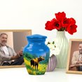 thumbnail image 6 of JAGASY Moose Urn for Ashes for Women, Blue Small Urns for Human Ashes Keepsake, Forest Decorative Urns for Parents, Yellow Flowers Cremation Urn for Mom & Dad, (3 Inch), 6 of 7