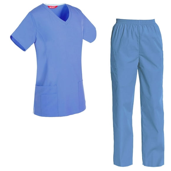 Women's Scrubs Set Scrub Top and Pants Scrubs Set