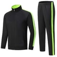 thumbnail image 3 of Men Tracksuit Set Zip Up Sets Bottoms Full Zip Casual Jogging Gym Suit Jacket with Pockets Black XXL, 3 of 6