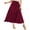 Wine, variant on Mrat Casual Skirts for Women Womens Flowy Skirt Midi Length Elastic High Waist A-Line Skirt Solid Skirts Lace Skirts for Women S-93 Wine L