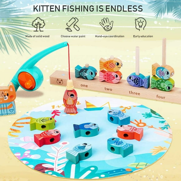 LEEYNEER Camions Jouets Magnétiques pour Enfants pour Tout-Petits 1-3 Jouet de Pêche Jouets Anti-Stress Empilables Jouets pour Tout-Petits Jouet pour Tout-Petit Jeu Simulation Pêche Jouets pour Petites Personnes Casse-Tête Jouet Anti-Stress Cadeau