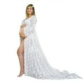 thumbnail image 1 of Women Maternity Photography Dress - Off Shoulder Solid Design, Polyester Fabric, Long Length, Suitable for Spring/Summer/Autumn, 1 of 8