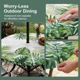 thumbnail image 5 of Summer Tropical Round Outdoor Tablecloth with Umbrella Hole Zipper, Pastoral Palm Trees Botanical Leaves Elastic Fitted Table Cover, Waterproof Table Cloth for Patio Picnic Party Fits 45"-54", 5 of 9