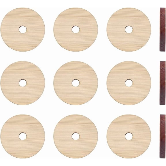 12pcs Natural Round Wooden Disc Beads 3x0.4Inch Unfinished Beech Boards for Craft Blank Signs for Wooden Wheels Artist Painting Hanger Sign DIY Crafts Projects (0.5in Hole) DIY Making
