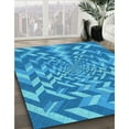thumbnail image 2 of Ahgly Company Indoor Rectangle Patterned Blue Dress Blue Area Rugs, 7' x 9', 2 of 6