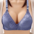 thumbnail image 2 of THDHVS Women's Bras, Women's Non Steel Ring Style Print Gathered Middle Button Breathable Underwear Daily Bra Light Blue, 2 of 5