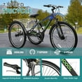 thumbnail image 5 of Mooncool Mountain Tricycle for Adults, 7 Speed Three Wheel Bike, 24/26/27.5 Inch Adults Trikes with Shopping Basket, Exercise Men's Women's Tricycles, 5 of 8