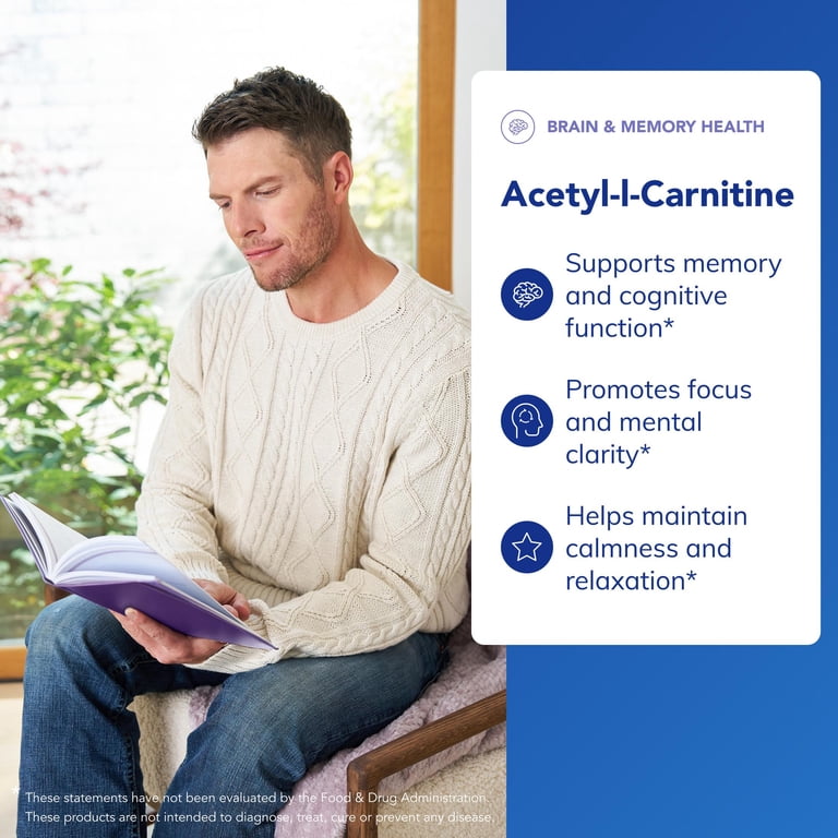 memory and brain with acetyl l carnitine Amazon.com: Acetyl L-Carnitine 1,000mg Per Serving, 150 Capsules (ALCAR for  Brain Function Support, Memory, Attention, and Stamina) Acetyl L Carnitine  that is Third Party Tested by Double Wood : Everything Else