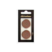 Dill Buttons 25mm 2pc 4 Hole Brown