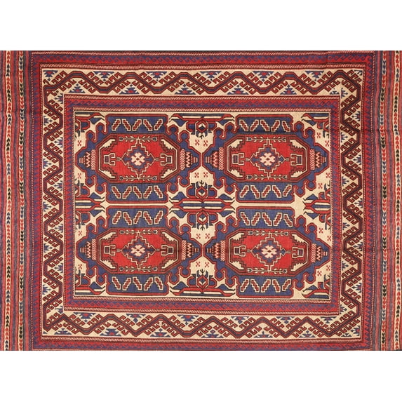 Ahgly Company Indoor Rectangle Traditional Orange Salmon Pink Persian Area Rugs, 7' x 10'