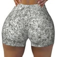 thumbnail image 2 of Balery Silver Glitter Pantalones cortos de entrenamiento estampados para mujer, sin costuras, ajustados, para gimnasio, yoga, correr, deportes, ejercicio activo, fitness.-XX-Large, 2 of 8