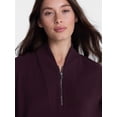 thumbnail image 4 of Avia Women's and Women's Plus Ribbed Ottoman Quarter Zip Sweatshirt, Sizes XS-4X, 4 of 5
