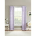 thumbnail image 4 of Your Zone Gingham Plaid Blackout Curtain Panel Pair, Set of 2, Lilac, 37" W x 84" L, 4 of 7