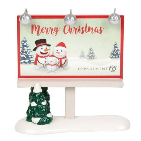 Dept 56 New England Department 56 Village Merry Christmas Billboard Accessory Figurine 6003178 New ()